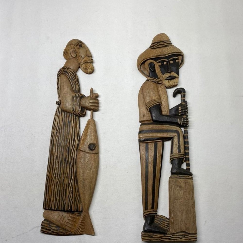 two male figures for the wall handmade b